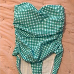 NWT JCrew Gingham Mint Bathing suit  16 DD cup